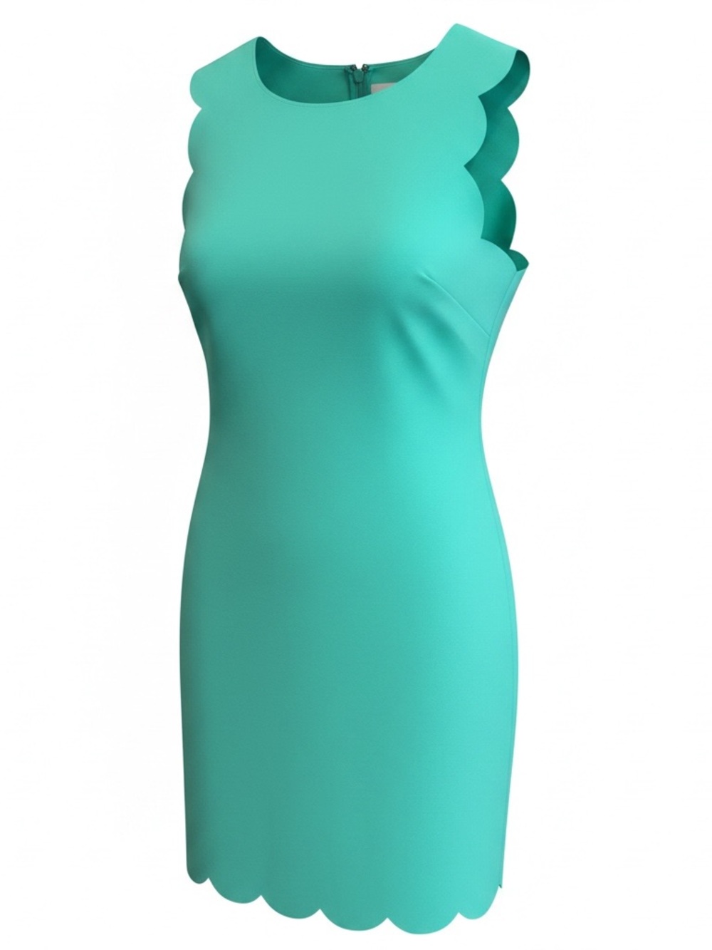 J.Crew Kelly Green Scalloped Sheath Dress Sleeveless NWT Size 12